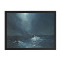 The Birth of Aphrodite by Ivan Konstantinovich Aivazovsky framed print on a plain backdrop in size 18"x24".