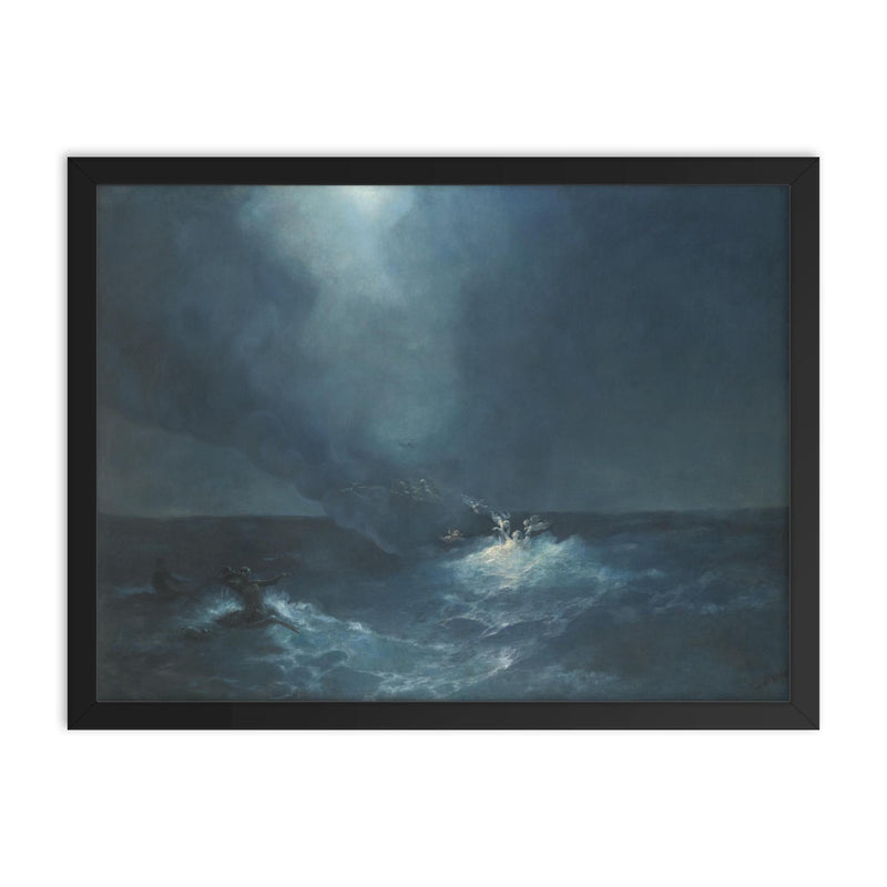 The Birth of Aphrodite by Ivan Konstantinovich Aivazovsky framed print on a plain backdrop in size 18