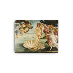 The Birth of Venus canvas print on a plain backdrop in size 12"x16".