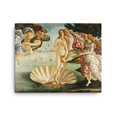 The Birth of Venus canvas print on a plain backdrop in size 16"x20".