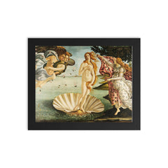 The Birth of Venus framed print on a plain backdrop in size 8"x10".