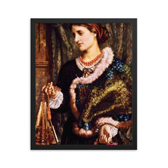 The Birthday by William Holman Hunt, 1868 framed print on a plain backdrop in size 16"x20".