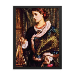 The Birthday by William Holman Hunt, 1868 framed print on a plain backdrop in size 18"x24".