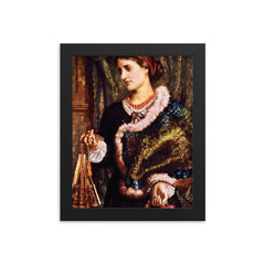 The Birthday by William Holman Hunt, 1868 framed print on a plain backdrop in size 8"x10".