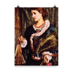 The Birthday by William Holman Hunt, 1868 poster on a plain backdrop in size 8"x10".