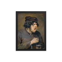 The Bitter Draught by Adriaen Brouwer, c. 1637 framed print on a plain backdrop in size 12"x16".
