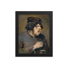The Bitter Draught by Adriaen Brouwer, c. 1637 framed print on a plain backdrop in size 8"x10".