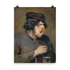 The Bitter Draught by Adriaen Brouwer, c. 1637 poster on a plain backdrop in size 8"x10".