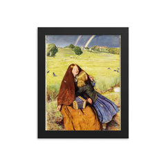 The Blind Girl by John Everett Millais framed print on a plain backdrop in size 8"x10".