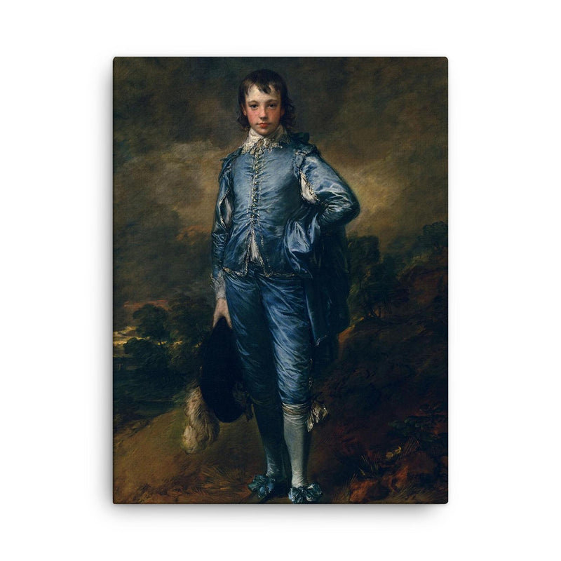 The Blue Boy by Thomas Gainsborough, c. 1770 canvas print on a plain backdrop in size 18