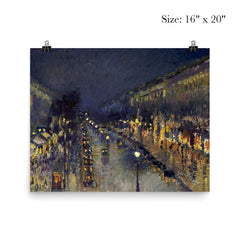 The Boulevard Montmartre at Night by Camille Pissarro poster 2