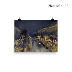 The Boulevard Montmartre at Night by Camille Pissarro poster 3