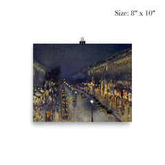 The Boulevard Montmartre at Night by Camille Pissarro poster 4