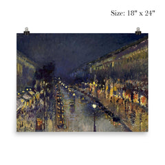 The Boulevard Montmartre at Night by Camille Pissarro poster 5