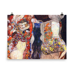 The Bride by Gustav Klimt poster on a plain backdrop in size 8"x10".