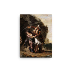 The Bride of Abydos by Eugène Delacroix, 1857 canvas print on a plain backdrop in size 12"x16".