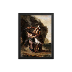 The Bride of Abydos by Eugène Delacroix, 1857 framed print on a plain backdrop in size 12"x16".