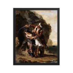 The Bride of Abydos by Eugène Delacroix, 1857 framed print on a plain backdrop in size 16"x20".