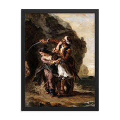 The Bride of Abydos by Eugène Delacroix, 1857 framed print on a plain backdrop in size 18"x24".