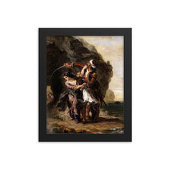 The Bride of Abydos by Eugène Delacroix, 1857 framed print on a plain backdrop in size 8"x10".
