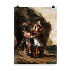 The Bride of Abydos by Eugène Delacroix, 1857 poster on a plain backdrop in size 8"x10".