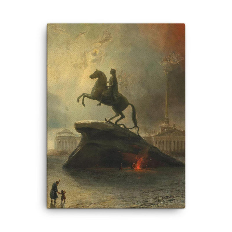 The Bronze Horseman by Henriette Louise Gudin canvas print on a plain backdrop in size 18