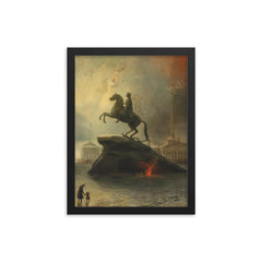 The Bronze Horseman by Henriette Louise Gudin framed print on a plain backdrop in size 12"x16".