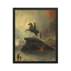 The Bronze Horseman by Henriette Louise Gudin framed print on a plain backdrop in size 16"x20".