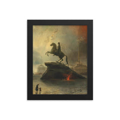 The Bronze Horseman by Henriette Louise Gudin framed print on a plain backdrop in size 8"x10".