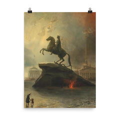 The Bronze Horseman by Henriette Louise Gudin poster on a plain backdrop in size 8"x10".