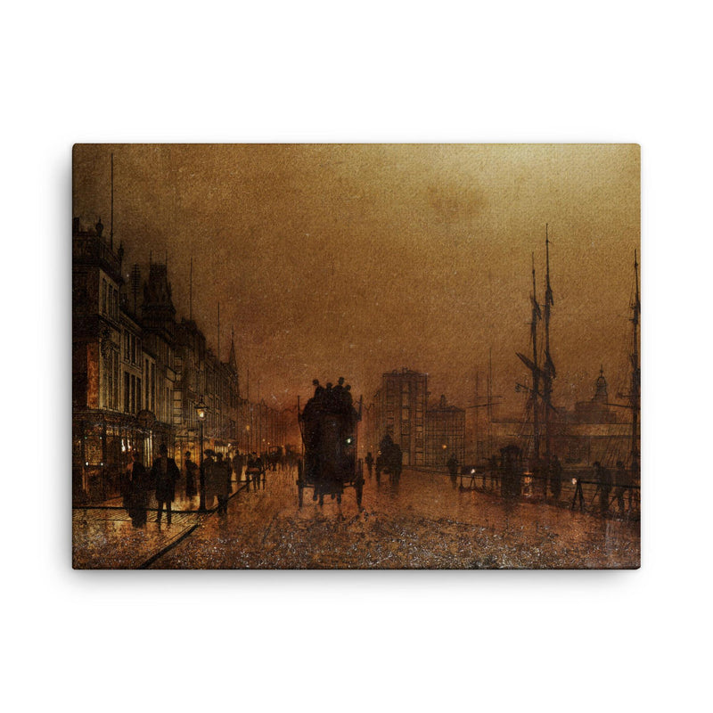 The Broomielaw, Glasgow by John Atkinson Grimshaw, 1889 canvas print on a plain backdrop in size 18