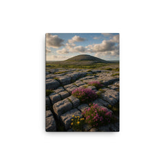 The Burren Karst County Clare Ireland canvas print on a plain backdrop in size 12"x16".