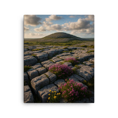 The Burren Karst County Clare Ireland canvas print on a plain backdrop in size 16"x20".