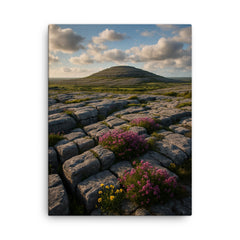The Burren Karst County Clare Ireland canvas print on a plain backdrop in size 18"x24".