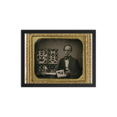 The Butterfly Collector, 1850s framed print on a plain backdrop in size 12"x16".