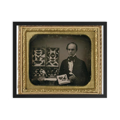 The Butterfly Collector, 1850s framed print on a plain backdrop in size 16"x20".