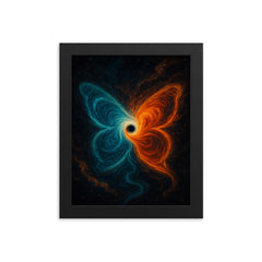The butterfly effect hurricane from phase space framed print on a plain backdrop in size 8"x10".