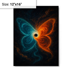 The butterfly effect hurricane from phase space metal print on a plain backdrop in size 12"x16".