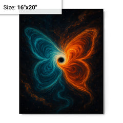 The butterfly effect hurricane from phase space metal print on a plain backdrop in size 16"x20".