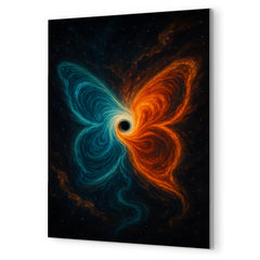 The butterfly effect hurricane from phase space metal print mockup