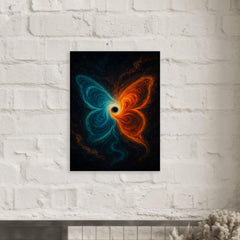 The butterfly effect hurricane from phase space metal print mockup