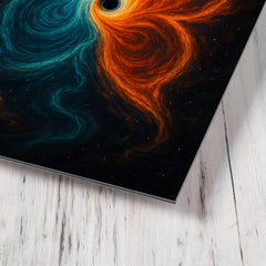 The butterfly effect hurricane from phase space metal print mockup