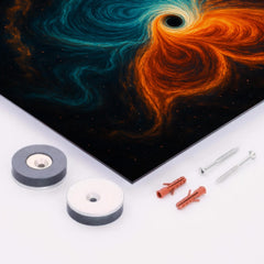 The butterfly effect hurricane from phase space metal print mockup