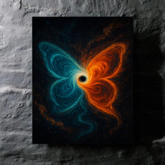 The butterfly effect hurricane from phase space metal print mockup