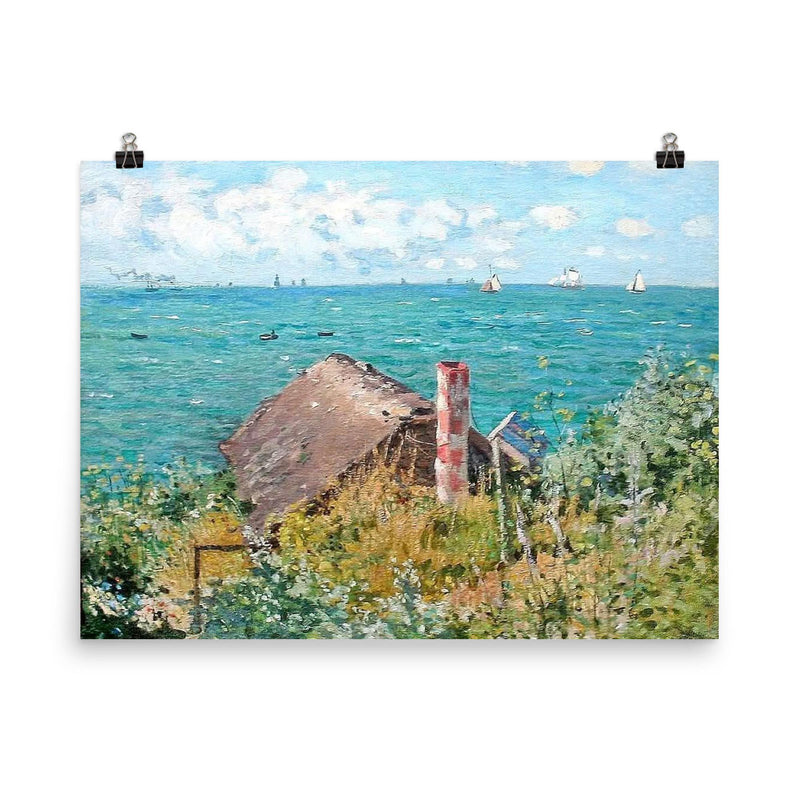 The Cabin at Saint-Adresse by Claude Monet, 1867 poster on a plain backdrop in size 8