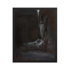 The Calling of Samuel by Gustave Dore, 1877 framed print on a plain backdrop in size 16"x20".
