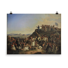 The Camp of Georgios Karaiskakis by Theodoros Vryzakis, 1855 poster on a plain backdrop in size 8"x10".