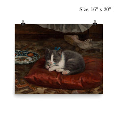 The Cat on the Pillow by Adolf von Becker poster 2