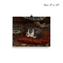 The Cat on the Pillow by Adolf von Becker poster 4