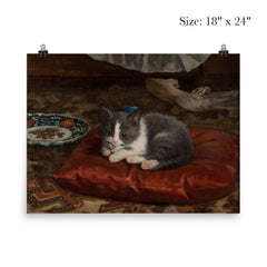 The Cat on the Pillow by Adolf von Becker poster 5